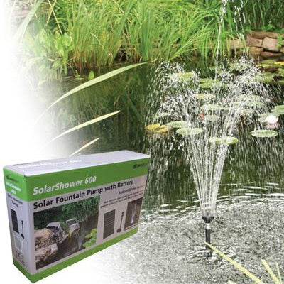 PondXpert SolarShower 600 with Battery & LED