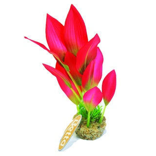 Betta Choice 8" Red Flame Silk Plant W/ Sand Base