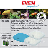 EHEIM FILTER PAD SET 2222/4,2322/4,PROF250&250T